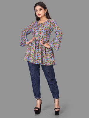 Threadhunter Casual Floral Print Women Multicolor Top