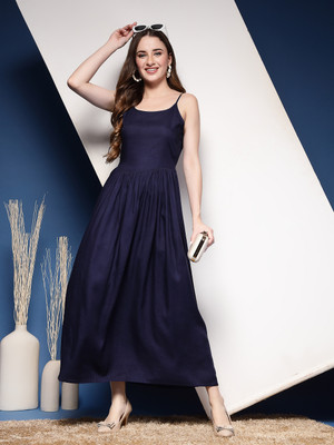 Daevish Women A-line Blue Ankle Length Dress