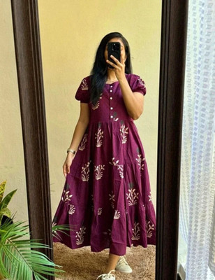 THE LADIES FASHION Women Maxi Purple Midi/Calf Length Dress