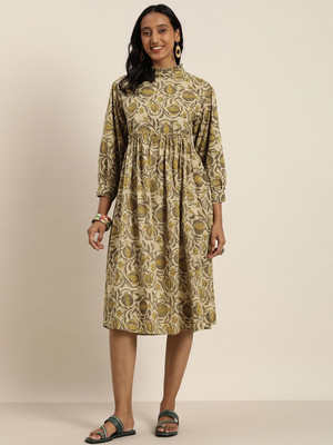 Taavi Women A-line Multicolor Below Knee Dress