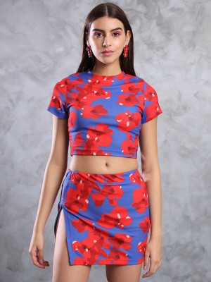 TANDUL Women Two Piece Dress White, Red, Blue Dress