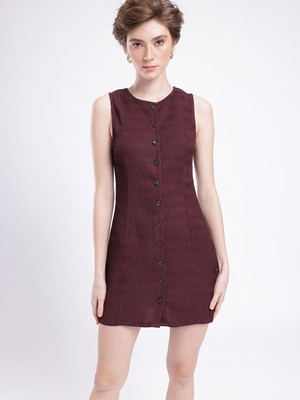 Glitchez Women Sheath Maroon Mini/Short Dress
