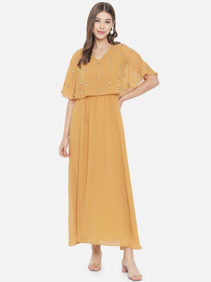 Moda Rapido Women Maxi Yellow Full Length Dress
