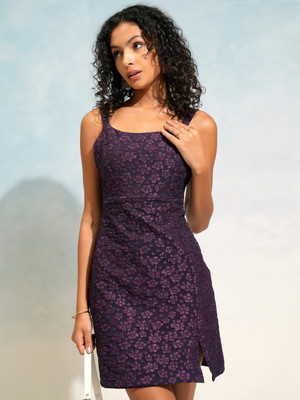 Tokyo Talkies Women Sheath Purple Mini/Short Dress