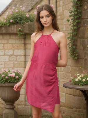 Freehand Women Wrap Pink Dress