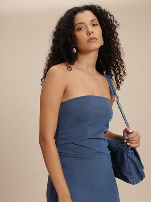 Roadster Women A-line Blue Maxi/Full Length Dress
