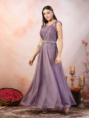 Stylum Women Ethnic Dress Purple Maxi/Full Length Dress