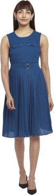 Annabelle by Pantaloons Women Fit and Flare Blue Dress