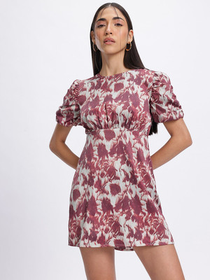 Glitchez Women A-line Grey Mini/Short Dress
