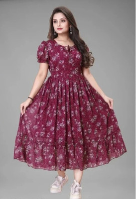 LABELHARPREET Women Maxi Multicolor Mini/Short Dress