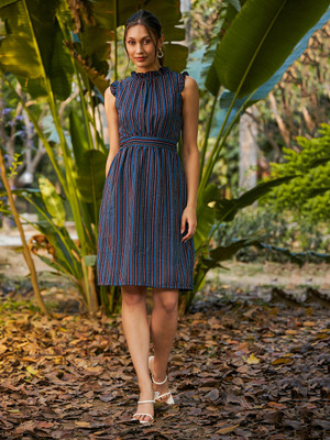 KASSUALLY Women A-line Multicolor Midi/Calf Length Dress