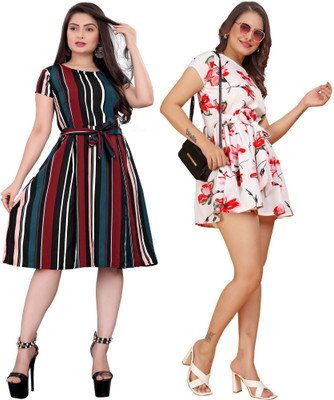 HouseOfCommon Women A-line Multicolor Mini/Short Dress