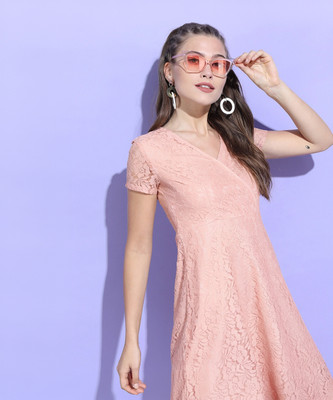 Tokyo Talkies Women A-line Brown Knee Length Dress