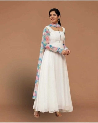 Panthcreation Flared/A-line Gown(White)
