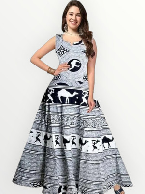 Tankavis Women Gown Black Knee Length Dress