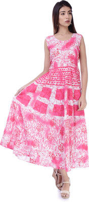Art World Women Gown Pink Ankle Length Dress