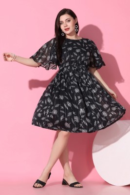 Fashion Dream Women Fit and Flare Black Dress