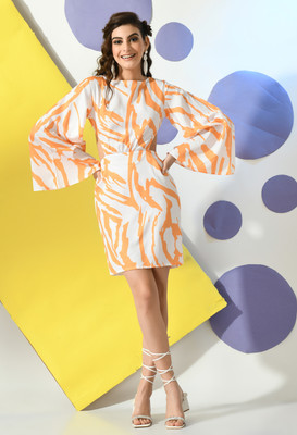 Dressberry Women Bodycon Orange Mini/Short Dress