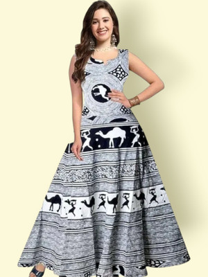 Tankavis Women Gown Black Knee Length Dress