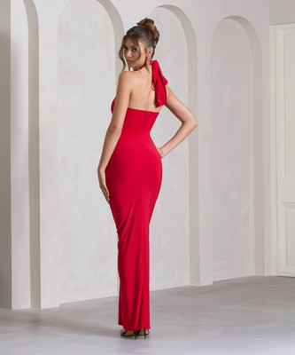 Traquila Women Bodycon Red Maxi/Full Length Dress