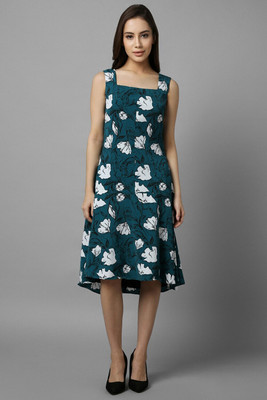 Allen Solly Women A-line Green Knee Length Dress