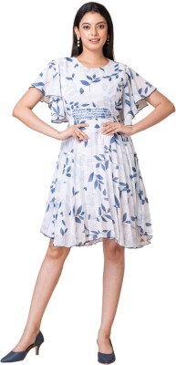 Tarulya Women Fit and Flare Light Blue Dress