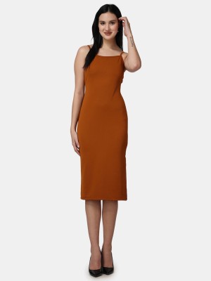 METRONAUT Women Bodycon Orange Dress