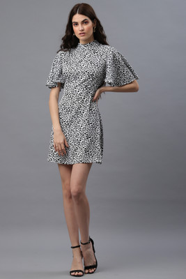 ADRIANA Women Fit and Flare White Mini/Short Dress