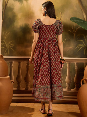 Sangria Women Empire Waist Maroon Maxi/Full Length Dress