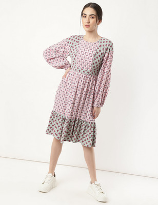 MARKS & SPENCER Women A-line Multicolor Knee Length Dress