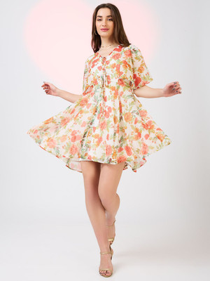 Globus Women A-line White Mini/Short Dress