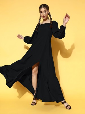 Femvy Anarkali Gown(Black)