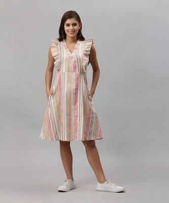 Get Glamr Women A-line Multicolor Midi/Calf Length Dress
