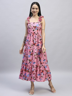ROSEMELON Women A-line Pink Maxi/Full Length Dress