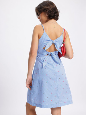 Dressberry Women A-line Blue Midi/Calf Length Dress