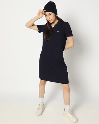 GAP Women T Shirt Blue Knee Length Dress