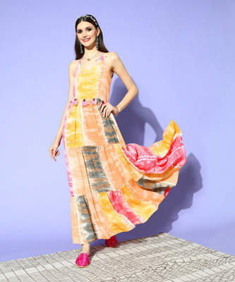 Yufta Women Maxi Multicolor Midi/Calf Length Dress