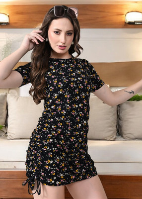 METRONAUT Women Bodycon Black Above Knee/Mid Thigh Length Dress