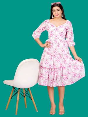 Oh Mi Dios Women Gathered Pink Dress