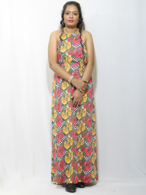 Finian Women Fit and Flare Multicolor Maxi/Full Length Dress