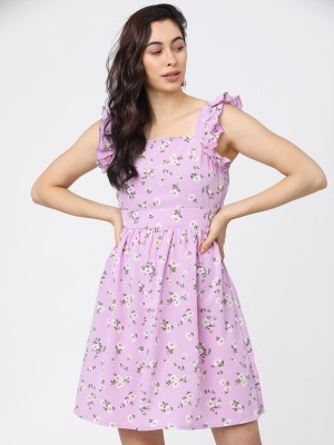 Tokyo Talkies Women Skater Purple Dress