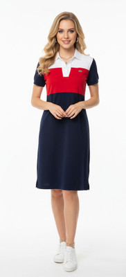 Poshery Reworked Women A-line Dark Blue Knee Length Dress