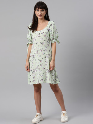 METRONAUT Women A-line Green Knee Length Dress