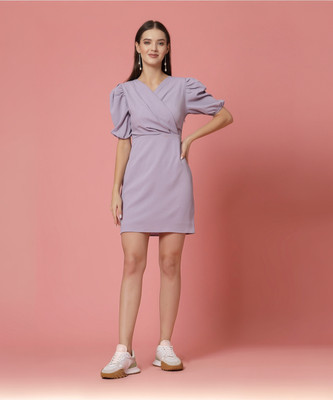 Strong and Brave Women Bodycon Blue Above Knee/Mid Thigh Length Dress