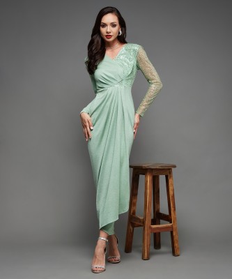 Miss Chase Women Gathered Green Dress