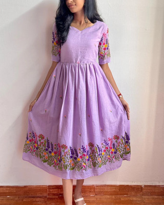 FabFinds Women Maxi Multicolor Midi/Calf Length Dress