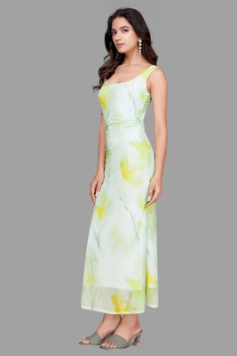 MADBORN CREATION Women A-line Multicolor Maxi/Full Length Dress