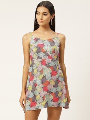 VYMO Women A-line Multicolor Above Knee/Mid Thigh Length Dress