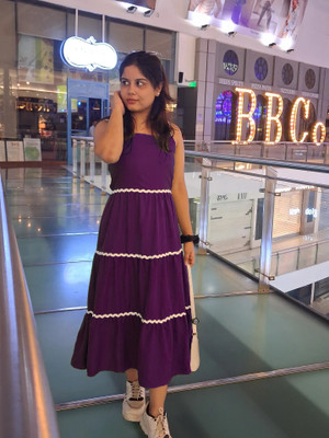 amar fashion Women Bodycon Purple Knee Length Dress