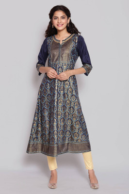 Aurelia Women Fit and Flare Blue Midi/Calf Length Dress